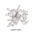 Étiquettes de chaîne d'extension en acier inoxydable argenté, 3x10mm pour bijoux DIY - Étiquette Rectangulaire (HP0019S03) / Argent