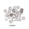 Pendentif rond 6mm en acier inoxydable argenté avec gravure S.steel pour bijoux DIY - Étiquette Ronde (HP0019S06) / Argent