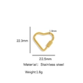 Golden heart-shaped stainless steel screw lock connector for DIY jewelry 22.3mm - Heart Screw Clasp (HP0034G02) / 1 Piece / Gold