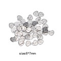 Pendentifs en forme de cœur en acier inoxydable argenté 6x7mm pour création bijoux - Étiquette Cœur (HP0019S07) / Argent