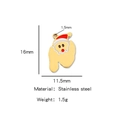 Ciondolo Babbo Natale in acciaio inossidabile placcato oro 18k con finiture in smalto - 1.6cmx1.15cm / Lettera N