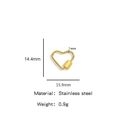 Golden heart stainless steel screw clasp connector for DIY jewelry 14.4x15.9mm - Small Heart Screw Clasp (HP0034G03) / 1 Piece / Gold