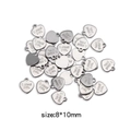 Breloques en forme de cœur en acier inoxydable 316L argenté mesurant 8x10mm de taille - Étiquette Cœur (HP0019S09) / Argent