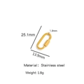 Gold oval stainless steel carabiner connector charm with precise size measurements - Oval Screw Link Style (HP0034G06) / 1 Piece / Gold