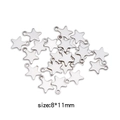 Lot de breloques étoiles en acier inoxydable poli argenté pour bijoux DIY de 8x11mm - Étiquette Étoile (HP0019S10) / Argent