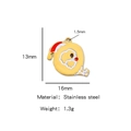 Ciondolo Babbo Natale in acciaio inossidabile placcato oro 18k con dimensioni e peso dettagliati - 1.3cmx1.6cm / Lettera Q
