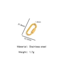 Golden stainless steel D-shaped screw clasp for DIY jewelry with 21.8mm length - D-Shape Screw Lock (HP0034G08) / 1 Piece / Gold