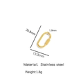 Golden stainless steel D-shaped carabiner connector with dimensions and anti-slip texture - Carabiner Style Accessory (HP0034G09) / 1 Piece / Gold