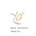 Golden oval stainless steel screw clasp connector with anti-slip texture and dimensions - Oval Screw Clasp Pendant (HP0034G10) / 1 Piece / Gold