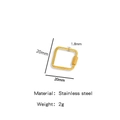 Golden 20mm square stainless steel screw clasp connector for DIY jewelry projects - Square Screw Link (HP0034G13) / 1 Piece / Gold