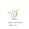 Golden rectangular stainless steel earring with small bead detail and glossy finish - Rectangle Metal Bead Style (HP0034G14) / 1 Piece / Gold