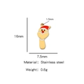 Ciondolo Babbo Natale in acciaio inossidabile placcato oro 18k con smalto rosso - 1.6cmx0.75cm / Lettera Y