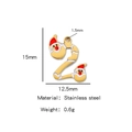 Pendaglio natalizio numero 2 in acciaio inossidabile placcato oro 18k con Babbo Natale - 1,5 cm x 1,25 cm / Lettera Z