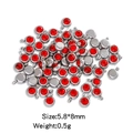 Red 6mm birthstone pendant in silver stainless steel finish with 5.8x8mm dimensions - Single Piece / Silver Red