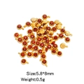 Red cubic zirconia pendant with golden stainless steel base, 5.8x8mm jewelry charm - Single Piece / Gold Wine Red