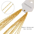 Catena piatta goffrata in acciaio inossidabile dorato da 2mm per gioielli fai da te 45cm - Stile Catena a Labbra (HSC05G12)