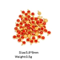 Bulk ruby red 6mm birthstone charms with gold stainless steel frames for DIY jewelry - Single Piece / Gold Bright Red