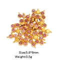 Bulk 6mm pink crystal birthstone charms in 5.8x8mm gold-plated stainless steel frames - Single Piece / Gold Pink