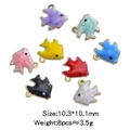 Mini fischförmige Edelstahl-Anhänger in 8 Farben für DIY-Halsketten-Schmuckherstellung - Tropischer Fisch-Stil (HP0054G06)