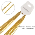 Confezione da 12 catene a torsione in acciaio inox dorato 1,6 mm per gioielli - Catena a Onde (HSC08G12)
