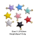 Set mit 8 bunten Mini-Seestern-Anhängern aus Edelstahl mit Emaille für DIY-Schmuck - Seestern-Stil (HP0054G08)