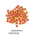 Red crystal birthstone pendant in 6mm gold-plated stainless steel setting for DIY jewelry - Single Piece / Gold Dark Pink