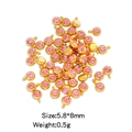 Pink birthstone crystal pendant in 6mm size with gold stainless steel base and jump ring - Single Piece / Gold Transparent Pink