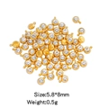 Golden stainless steel 6mm clear crystal birthstone pendant for DIY jewelry making - Single Piece / Gold/Transparent
