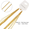 Catena a maglie dorata in acciaio inossidabile 1,3mm 45cm per creazione gioielli - Catena a Gruman Sottile (HSC11G12)