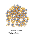 Blue 6mm birthstone crystal pendant in gold stainless steel setting for DIY jewelry - Single Piece / Gold Lake Blue