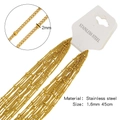 Collana a catena satellite in acciaio inossidabile dorato, larghezza 1,6 mm o 2 mm, 45 cm - Catena a Gruman con Perline (HSC13G12)