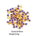 Sapphire blue 6mm stainless steel birthstone pendant with gold plated bezel for DIY - Single Piece / Gold Purple