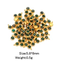 Green 6mm May birthstone charms with gold stainless steel edges for DIY jewelry making - Single Piece / Gold Dark Green