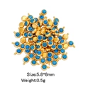 Golden stainless steel charms with 6mm blue crystal birthstones for DIY jewelry - Single Piece / Gold Deep Blue