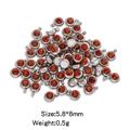 6mm red crystal birthstone pendant with stainless steel base for jewelry making - Single Piece / Silver Wine Red