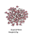 6mm pink crystal birthstone pendant in silver stainless steel setting for jewelry making - Single Piece / Silver Pink