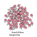 Bulk 6mm pink crystal birthstone pendants with silver stainless steel base for DIY jewelry - Single Piece / Silver Transparent Pink