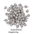 Silver stainless steel 6mm birthstone pendant with clear crystal and 5.8x8mm sizing - Single Piece / Silver/Transparent