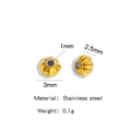 Golden stainless steel pumpkin beads with 3mm outer diameter and 1mm hole size - Lantern Style (HP0058G05) / 3mm / Gold