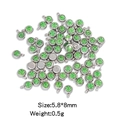 Green crystal birthstone pendant with stainless steel silver base for DIY jewelry making - Single Piece / Silver/Green