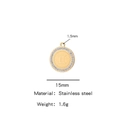 18K gold plated stainless steel Gemini zodiac pendant with white rhinestones - Gemini / Gold