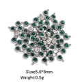 6mm green birthstone pendant with stainless steel base for DIY jewelry making - Single Piece / Silver Dark Green