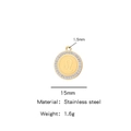 Pendentif Lion en acier inoxydable plaqué or 18K avec cristaux blancs taille 15mm - Lion / Or