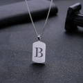 Collar minimalista de acero inoxidable plateado con colgante hueco de letra B para parejas - Estilo Letra B Hueca (HP0046SB)