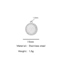 Pendentif Bélier en acier inoxydable plaqué or 18K avec zircons blancs, taille 15mm - Bélier / Argent