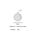 Pendentif Taureau en acier inoxydable argenté avec zircons blancs et diamètre 15 mm - Taureau / Argent