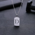 Minimalistische zilveren roestvrijstalen dogtag ketting met een holle letter D hanger - Letter D Hol Ontwerp (HP0046SD)