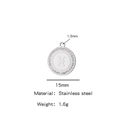 Pendentif Poisson 15mm en acier inoxydable plaqué or 18K avec cristaux brillants - Poissons / Argent