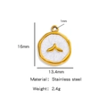 18k gold plated stainless steel whale tail pendant in white and gold for jewelry DIY - White