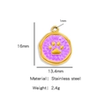 Purple and gold cat paw charm pendant in 18k gold plated stainless steel - Purple